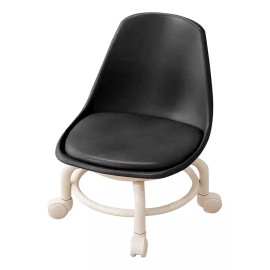 generic Silla Con Asiento De Ruedas Taburete De Pedicura Negro