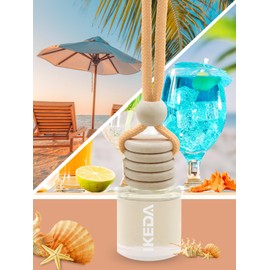 Ikeda Car Scent: Hanging Car Air Freshener | 10ml Round Hanging Car Decoration | With Vent Clip | For Car Home | 1 Piece (10ml Round x 1 Piece, Reminder)