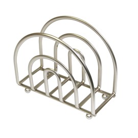 Home Basics Paper Napkin Holder/Freestanding Tissue Dispenser for Kitchen Countertops, Dining Table, Picnic Table, Indoor & Outdoor Use, Durable Storage and Organization Option (Satin Nickel)
