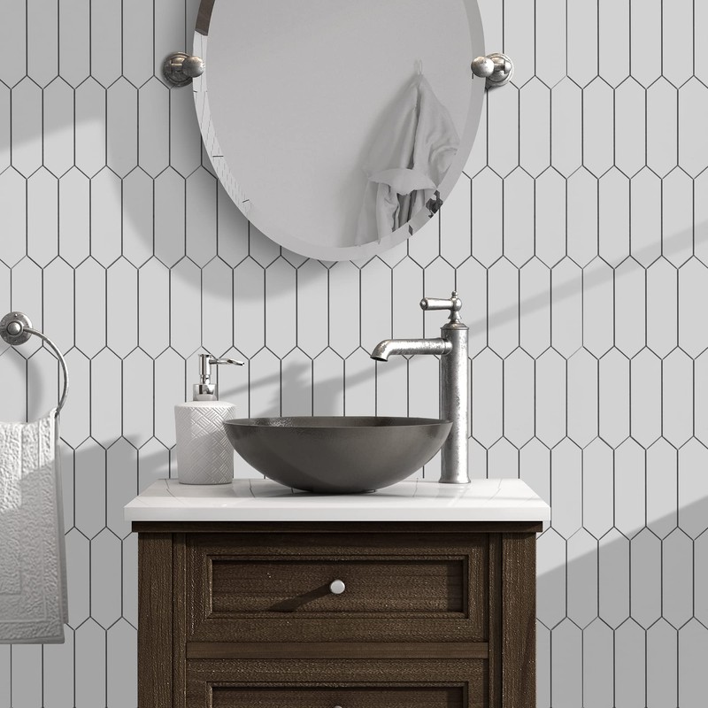 SUNWINGS Backsplash for Kitchen Peel and Stick, Stone Composite Self