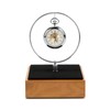Oirlv Wood & Silver Metal Pocket Watch Display Stand, Luxury