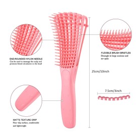 Detangling Brush for Curly Hair, Detangler Brush for Natural Black Hair, American Type 3a-4c Kinky Wavy/Curly/Coily/Wet/Dry/Oil/Thick/Long Hair, Exfoliating Your Scalp for Beautiful (Pink)
