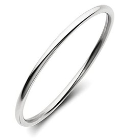 Bangle Real 18k White Gold Filled Solid Girls Childs Cuff Bracelet Size 50mm