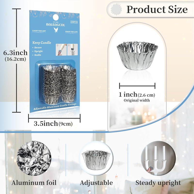 Taper Candle Fittings for Candle Upright,Silver Bobeches for Candlesticks Set