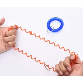 aloala Wrist Key Elastic Coil Key Ring Spiral Spring Band Locker (5 Colors, 100 Pieces)