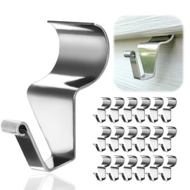 Aminigram 24-Pack Vinyl Siding Hooks Hanger, Heavy Duty Stainless Steel Vinyl Siding Clips, No-Hole Needed Front Porch Decor, Siding Hooks for Hanging Outdoor，Christmas Wreath Hangers for Front Door