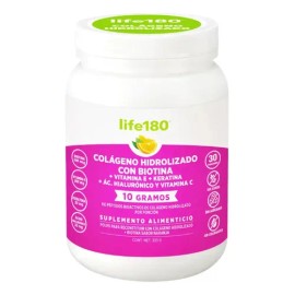 Colágeno Hidrolizado Biotina Vitamina E Keratina Life180 en Polvo de 30 Porciones Sin Sabor                                                           