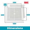 Map White Louvre Vent 229 x 229mm (9"x9") with Detachable