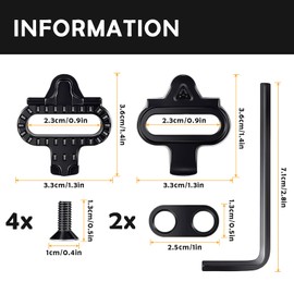 Cleats for Cycling Shoes, SPD Cleats Set for Mountain and Road Bikes, Alloy Steel and Imported Nylon Construction, Black, Ideal for Indoor and Outdoor Cycling