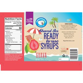 Guava Snow Cone Syrup & Hawaiian 🍧 Flavor Syrups 🌺 flavor syrup for coffee ☕️ icee slushie syrup, cocktail flavors 🍹 Made with 100% Pure Cane Sugar, NO CORN SYRUP 🚫 🌽 Ready to Use Quart (32 Fl Oz)