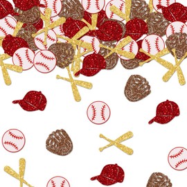 100 Pieces Baseball Confetti, Glitter Baseball Party Table Confetti Sport Game Day Confetti for Baby Shower Baseball Themed Birthday Party Table Decoration
