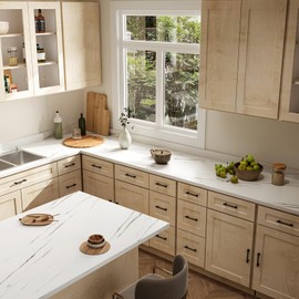 LOVMOR Laminate Countertop, Washer Dryer Counter Top, Wood Countertop for DIY, Table Top, 48" L x 25.56" W x 0.75" H for Office Desk and Kitchen Table (Marble Texture)