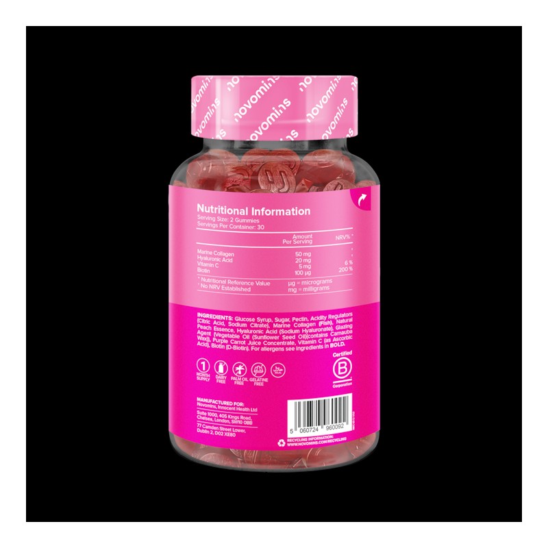 Novomins Collagen Peach-Flavoured 60 Gummies