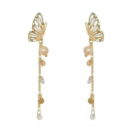 Stocking Stuffers Holiday Outfits for Women 2024 Butterfly Earrings for Women Gold Butterfly Earrings Long Tassel Earrings Rhinestone Dangle Earrings Butterfly Hoop Earrings Jewelry Gifts