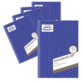 Avery Zweckform 305 Cash Report, DIN A5 Punched 50 Sheets White