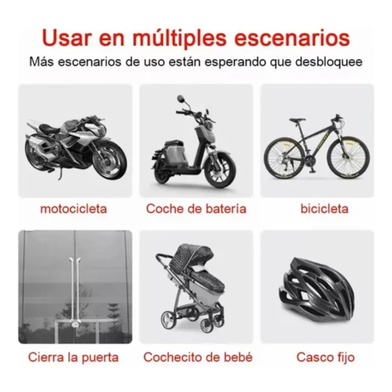 Candado Cadena Reforzado Alta Seguridad Para Bici O Moto