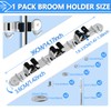 3-H Magnetic Broom Holder Wall Mount 1 Pack, 2-in-1 Dual