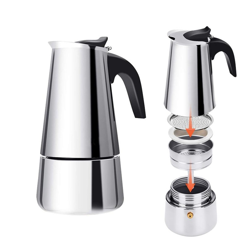Eagle Beak Design Moka Pot Portable Stainless Steel Coffee Pot