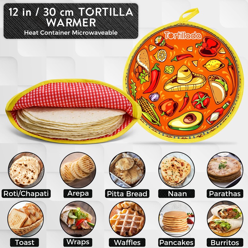 Tortillada - 30 cm Tortilla Warmer/Heat Container microwaveable Made of