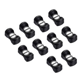 PATIKIL 24.5 x 12 x 9 mm Mixing Console Slider Fader Rotary Knob Cap Sensory Slider Slot Shaft ABS Black White for Rotary Switch Pack of 10