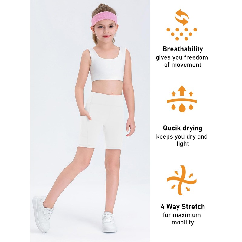 Haloumoning Girls Volleyball Spandex Shorts Kids Athletic Biker Dance Gymnastics