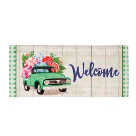 Evergreen Sassafras Spring Flower Delivery Interchangeable Entrance Doormat | Indoor and Outdoor | 22-inches x 10-inches | Non-Slip Backing | All-Season | Low Profile | Home Décor