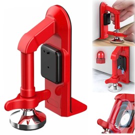 Generic Portable Alarm Door Stopper, Portable Lock for Travel Anti Theft Blocker Stoppers Security Jammer Stopper No Drill Safety Door Stopper Security for Women, Children (Red)