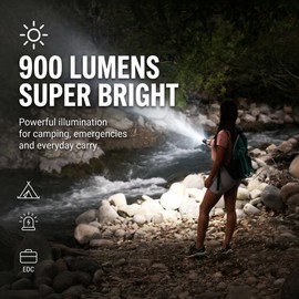 Diamond Ore Keychain Flashlight 900 Lumens Rechargeable Mini LED Flashlight Glow in The Dark Compact EDC Flashlight with UV Blacklight Magnetic Base Waterproof Pocket Flashlight for Camping Emergency