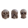 Set of 3 White Skulls - Hear Nothing, See, Say