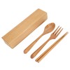 Portable Dinnerware Set Reusable Tableware Wooden Spoon Chopsticks Fork for