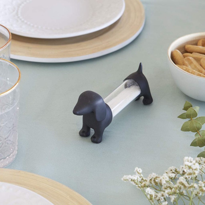 Balvi - T.pick holder salt&pepper shaker Teckel gray