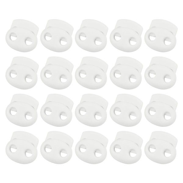 sourcing map 40Pcs 5mm Plastic Cord Locks Double Hole Spring