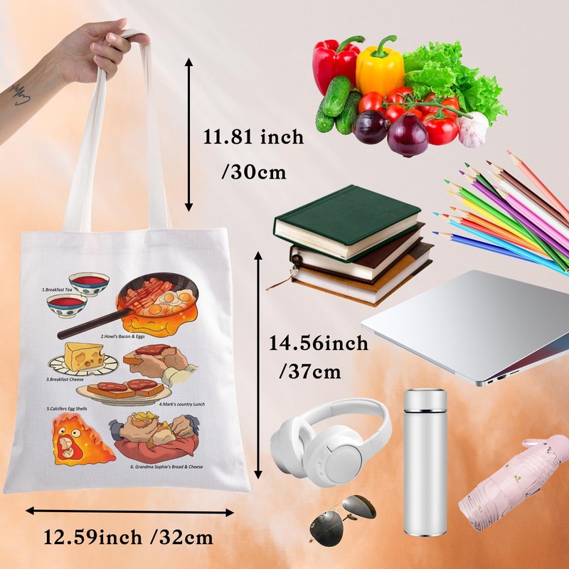 WZMPA Calcifer Fire Tote Bag Fire Demon Anime Gift Calcifer