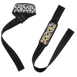 Correas de elevación de margaritas clásico en blanco y negro de 26 pulgadas, antideslizantes personalizadas para levantamiento de pesas, culturismo, levantamiento de potencia, almohadillas para orejas