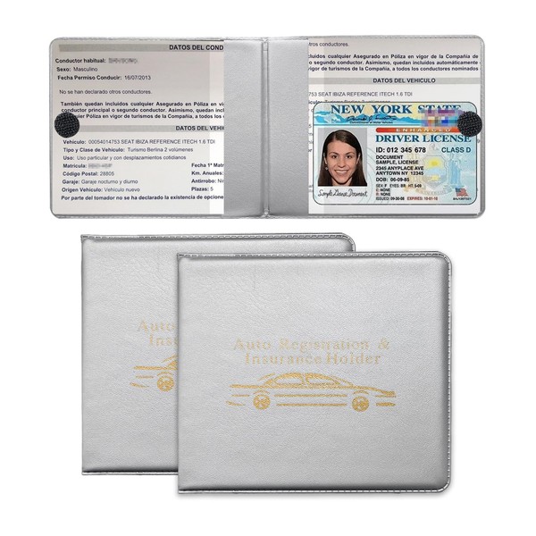 Kewucn Car Registration and Insurance Holder, 2 Pack Premium Auto