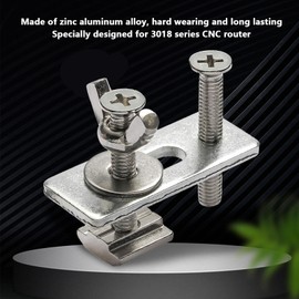 4 Pcs T Track Mini Hold Down Clamp, Zinc Aluminum Alloy T Track Clamp for 3018 Series CNC Router, Versatile Material Holding