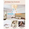 YMKSKJ Low Profile Ceiling Fans with Lights, 20" Boho Rattan