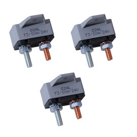 Bumbesti 12-24V 50Amp Resettable Stud Type Circuit Breaker Fuse Holder 50A,Crosswise Bracket 3Pack