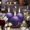 Ball Pillar Candles Set of 3 Purple 3Inch Unscented Handpoured