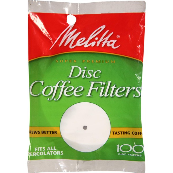 Melitta Disc Coffee Filters for Percolators, White (3.5-Inch Discs) 100