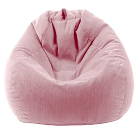 Gurxien Bean Bag Chairs with Corduroy Cover Removable, 3 Ft Large Memory Foam Bean Bag Chairs for Kidswith Filling,Round Fluffy Sofa Chair for Living Room Bedroom