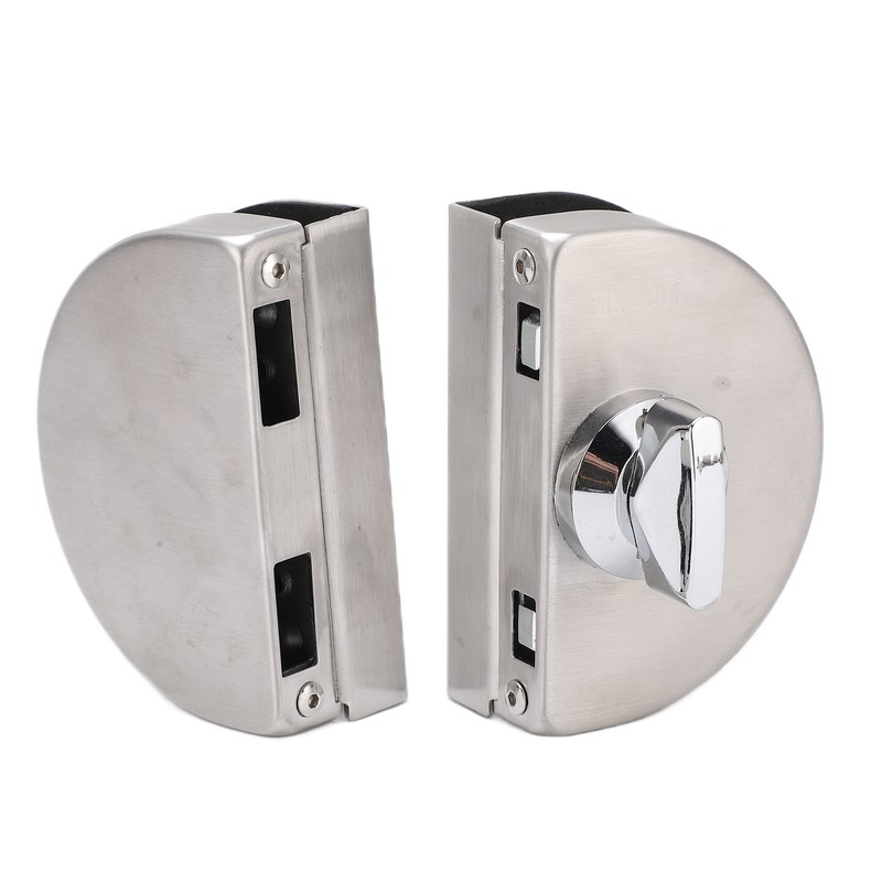 Glass Door Lock 97x65mm Split Type Brushed Polished Surface Replacement