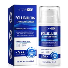 1% Salicylic Acid Folliculitis & Acne Care Cream for Scalp, Face & Body | Pore & Oil Care Gentle Skin Soothing Moisturising Cream for Rough & Blemish-Prone Skin 100g
