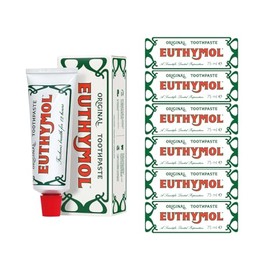 Euthymol Original Toothpaste 75 ml x 6, Antiplaque, Antibacterial, Caries Protection, Cleaning and Healthy Teeth and Gums, Refreshing Menthol, Daily Enamel Care