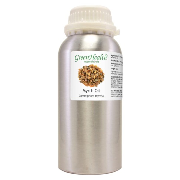 Myrrh Essential Oil – 16 fl oz (473 ml) Aluminum Bottle w/Plug Cap – 100% Pure – GreenHealth
