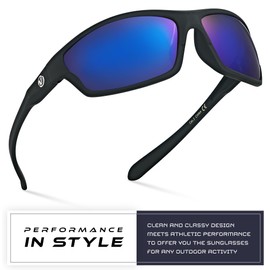 Nitrogen Polarized Wrap Around Sport Sunglasses for Men Women UV400 Driving Fishing Running Sun Glasses