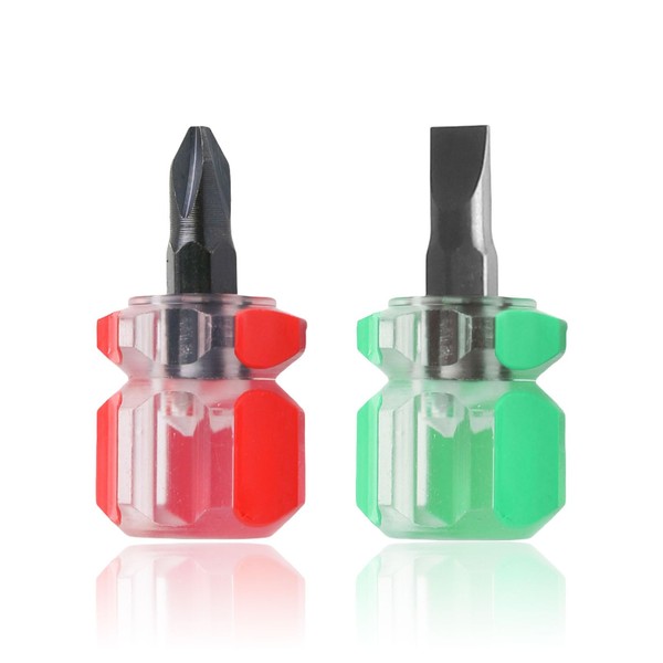 2Pcs Stubby Screwdrivers,Short Small Phillips Head Screwdriver Tool Set,Engineer Pocket