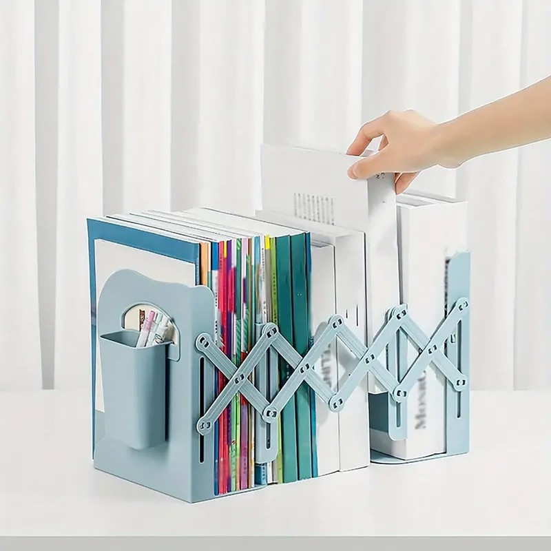 AIMALL Adjustable Desktop Book Stand with Pen Holder, Multi-Functional Expandable