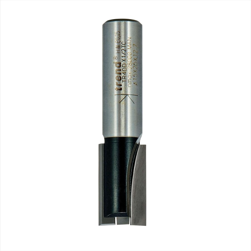 Trend Trade Straight Two Flute Router Cutter Bit, 1/2 Inch