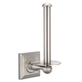 Designers Impressions Aurora Series Satin Nickel Vertical Toilet/Tissue Paper Holder